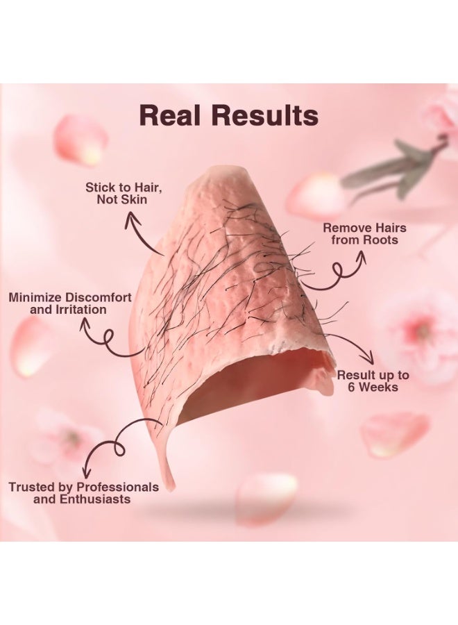 Hard Wax Beans for Painless Hair Removal, Brazilian Wax Beads for Face, Eyebrow, Bikini, Underarm, Back, Chest & Legs – 300g (10 oz) with 10 Wax Spatulas (Rose) - Image 3